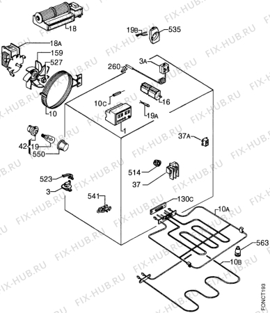 Взрыв-схема плиты (духовки) Zanussi ZBM762X1 - Схема узла Electrical equipment